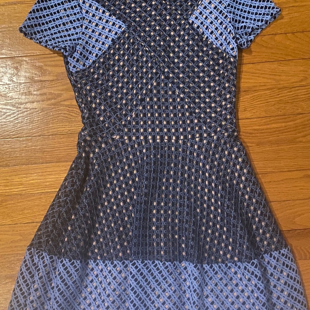 BCBG MaxAzria blue and black swing dress size XS